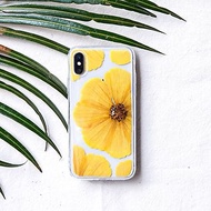 黃色的明亮活力 壓花手機殼 Pressed Flower Phone Cover