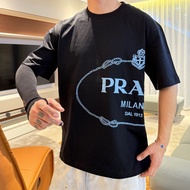 T-shirt Uniseks Prada/Prada, T-shirt Bercetak, T-shirt Trendy, T-shirt Sukan, T-shirt Komuter, T-shi