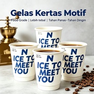 Double Wall Paper Cup Coffee Cup Motif 8oz 12oz |Thick Papercup | Food Grade | Heat & Cold Resistant
