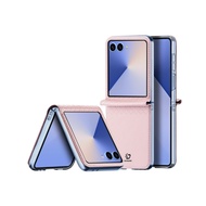 Case Ốp Bao Da dành cho Samsung Galaxy Z Flip 7 Dux Ducis Bril Series Bảo Vệ Bản Lề Chống Sốc Toàn D