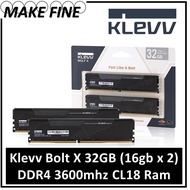 Klevv Bolt X DDR 4 32GB 3600Mhz (16GB x 2) CL18 Ram Desktop