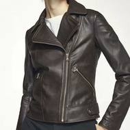 Massimo Dutti Brown Nappa Biker Leather Jacket 西班牙時尚品牌 Nappa小羊皮 深棕 機車皮夾克 騎士皮外套 皮衣 女款 二手 美品 美拉德