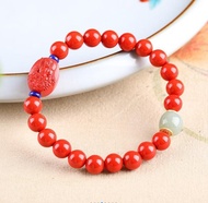 天然原礦硃砂精品紅砂十二生肖守護神手鏈  硃砂含量高達95以上