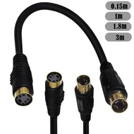 S-Video  4pin Male to Female Cable, S Video to Composite Video Adapter Cable for PC Computer Video A