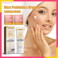 Jaysuing Probiotic Rice Organic Sunscreen Isolation UV Refreshing Non-greasy Facial Body Sun Cream Light Non-irritating Anti-Aging Skin Care Cream