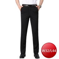 Stretch Fold Line Men's Suit Pants-Black (W32/L44) [Big Buyer]