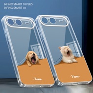 Softcase hp for Infinix Smart 10 plus Latest 2025 Clear Glossy Cat Phone Case - YM19