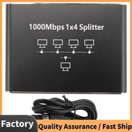 Gigabit Network Splitter 1-To-4 Network Cable Splitter RJ45 Network Port Ethernet Splitter Suitable 