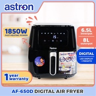 Astron AF650D Digital Turbo Air Fryer - 6.5 Liter Capacity | XL Size | LED Display | 1850W