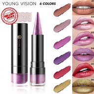 Young Vision 6 Colors Glitter Lipstick Multipurpose Makeup Lip Long-lasting Lipstick Cosmetics D3u3