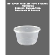 MS 1000B | 840ml | 29.6 oz | Reusable Food Storage Container – Dessert, Snacks,Nuts,Chocolate & Cook