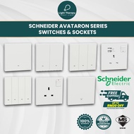 [𝐒𝐈𝐑𝐈𝐌] Schneider Avataron C White Switches Socket Suis Lampu Rumah Suiz Soket Socket Plug Wall Swit