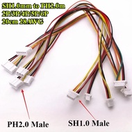 SH1.0mm To PH2.0mm 2P/3P/4P/5P/6P Terminal Wire Length 20CM 28AWG Electronic Wire Connector For Toy 