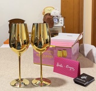 [全新] 芭比 x Dragon 60周年高腳金酒杯夢幻屋系列收藏版 BRAND NEW Barbie x Dragon Wine Glasses Dreamhouse Collection