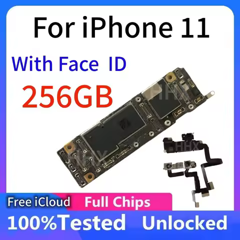 For iPhone 11 Motherboard Clean ICloud Unlocked 11 Pro Logic Board Mainboard With/No Face ID 11 ProM