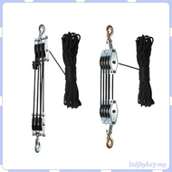 [READY STOCK] Rope Pulley Hoist Block and Tackle Pulley System Rope Hoisting Lifting Heavy Objects f