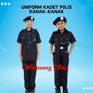Uniform Kadet Polis Kanak-Kanak (baju+seluar+butang sahaja)