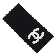 【日本直送】香奈兒 CHANEL Cambon Line 圍巾 05A P26637V01969 羊毛 黑色 女款【二手】