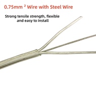 0.75 square transparent two core round wire with steel wire rope, three core four core pendant lamp,