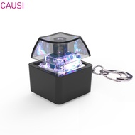 CAUSI Fidget Keychain, Glowing Fingertip Clicks Finger Keyboard Caps,  Mechanical Switch Stress Reli