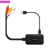SHANHAI AV to HDMI Converter Support 1080P High-definition Audio Cable RCA to HDMI Cable RCA Female/