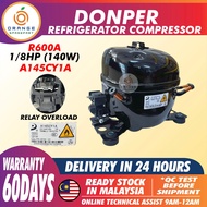 ORIGINAL REFRIGERATOR DONPER COMPRESSOR R600A - 1/8HP (140W)-R CMP-A145CY1