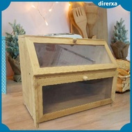[Direrxa] Bamboo Bread Box Bread Bin Cans Bread Holder Kitchen Canisters Bread Storage Container for Shop Flour Food Tea
