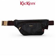 Kickers Genuine Leather Waist Bag Men Black Leather Sling Chest Bag Premium Crossbody WaistPouch #KI