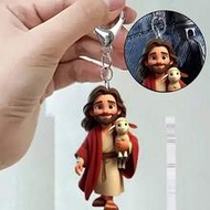 2D Acrylic Religious Faith Keychain, Made Of Flat Acrylic Resin Material, Featuring A Warm Figurine 