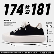 HUANQIU Men's 7cm Elevator Canvas Shoes Classic Trendy Casual Skate Shoes