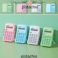 PISTACHIO Mini Calculator, Cute Plastic Flip Cover Calculator, Durable 8-Digit Portable Math Calcula