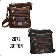Shoulder Bag 2672/beg bahu/Slingbag/slingbeg//beg silang/beg /bag/men/6 compartment zip/cotton/cross