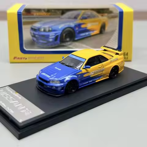 Fast Speed Fs 1:64 Nissan Skyline R34 Spoon Falken Livery Alloy Car Model