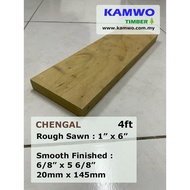 Chengal Timber (Rough, S4S, E4E, E2E) - 1" x 6" x 4ft - ( Kayu Cengal )
