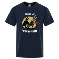 Trust Me Im An Engineer T Shirt For Men Pure Cotton Vintage T-Shirt Round Neck Engineering Tees Clas