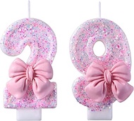 VSHILI 29th 92nd Birthday Candles, Pink 92 29 Year Old Number Birthday Candles, Happy Birthday Party