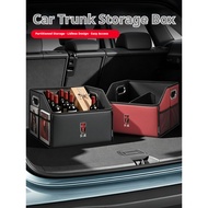 Car Leather Trunk Storage Box Tailbox Folding Storage Organizer Bag For HongQi H5 H7 HS5 E-HS3 HS7 P