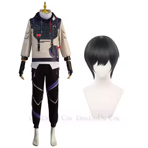 Anime Game Valorant Cosplay ISO Costume Hoodie Pant Vest Uniform Wigs Set For Halloween Christmas Pa