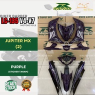 RAPIDO Coverset Yamaha Lc135 V4 V5 V6 V7 Jupiter Mx (2) Purple Body Coverset Sticker Tanam