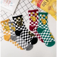 Korean Socks - Smile Checkered Socks - Iconic Socks
