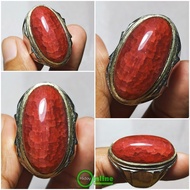 CINCIN BATU AKIK PANDAN NANAS MERAH SISIK NAGA ASLI