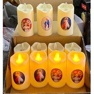 Catholic candle light using button battery - electronic candle with swaying heart