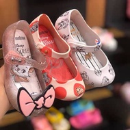 1127【พร้อมส่ง】2023 New Melissa Girls' Baotou Fish Mouth Cartoon Jelly Shoes Children's Bowknot Princess Sandals