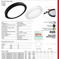 Indoor Surface Downlight Ledeon 1058(Round)/1059(Square) - 12W/18W/25W - Daylight (6500K)(White Fram