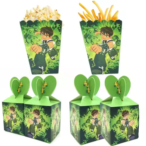 Ben 10 Popcorn Box Birthday Party Decor Ben 10 Gift Box Cookies Chocolate Candy packaging Baby Showe