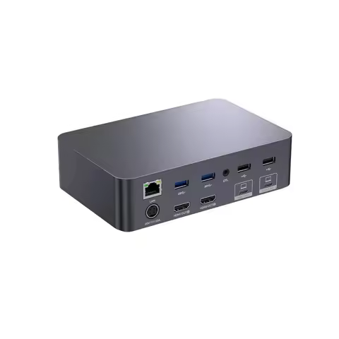 2 USB-C MST Ports, 60W PD, AV Access KVM Switch Dock 2 Monitors 2 Laptops, 4K Display Dual Monitor, 