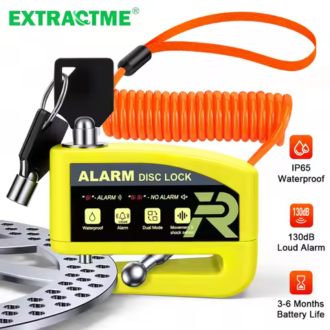 Rockbye Motorcycle Alarm Disc Brake Lock 130dB Anti Theft Alarm IP65 Waterproof Alarm/ Silent Two mo