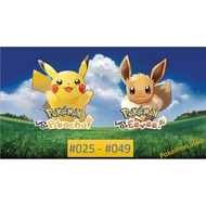 【LGP&E】#025-#049 Pokemon Let's Go Pikachu & Eevee full stat Trade on Nintendo Switch