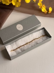 中古正品Christian Dior迪奧鍍金水鑽手鏈 手鍊 附原裝盒子 送禮