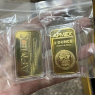 European American APMEX Souvenir Badge Metal Souvenir Gold-Plated Bar Silver Bar Square Souvenir Bad